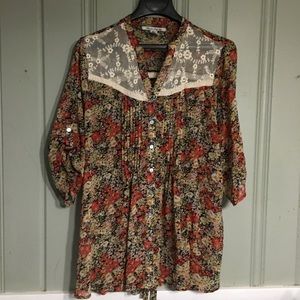 Women’s sheer floral blouse